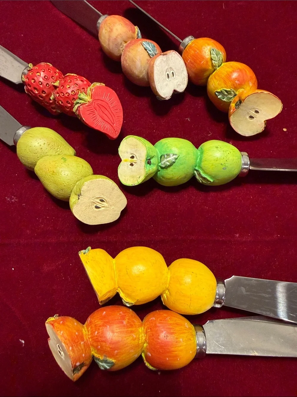 Cheese spreader Fruit Handle Spreading Knife - Green/Yellow/Red - Apple strawber